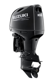 Suzuki DF100CT 100 PS Außenbordmotor, Diagonalansicht, schwarz