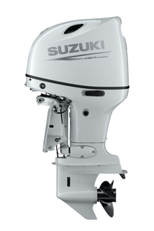 Suzuki DF115BT 115 PS Außenbordmotor, Seitenansicht, weiß