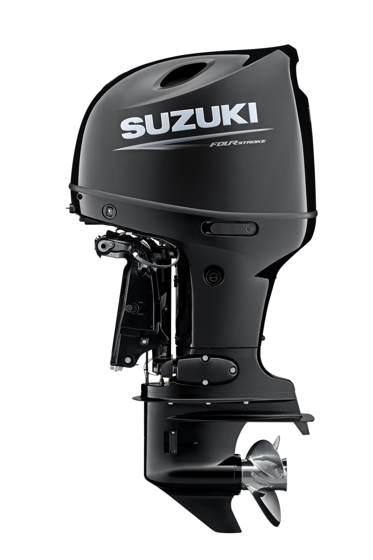 Suzuki DF115BTG 115 PS Außenbordmotor, Seitenansicht, schwarz