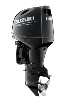 Suzuki DF140BTG 140 PS Außenbordmotor, Diagonalansicht, schwarz