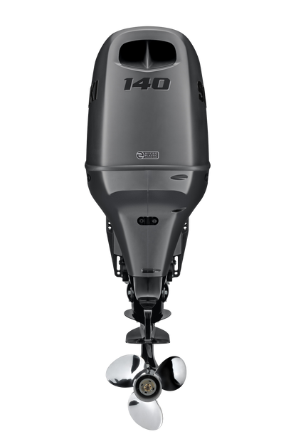 Suzuki DF140BTG 140 PS Außenbordmotor Stealth Line, Rückansicht, schwarz matt