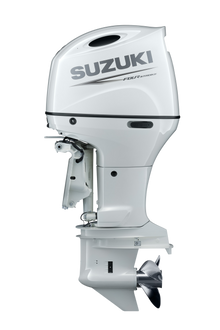 Suzuki DF150AT 150 PS Außenbordmotor, Seitenansicht, weiß