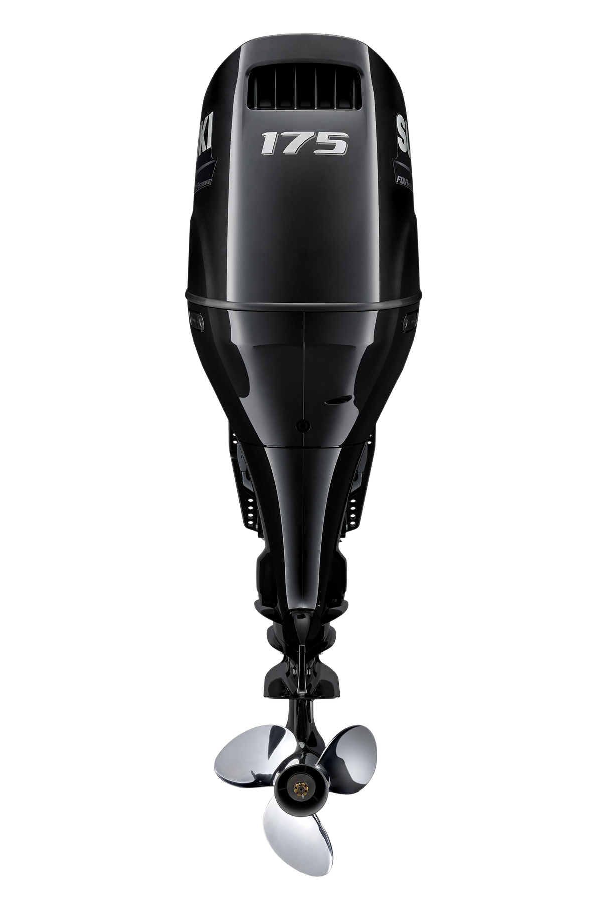 Suzuki DF175AT 175 PS Außenbordmotor, Rückansicht, schwarz