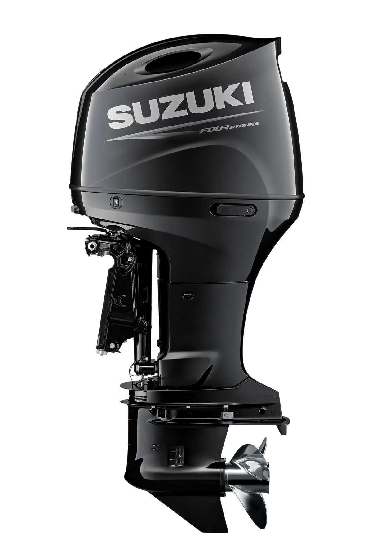 Suzuki DF175AT 175 PS Außenbordmotor, Seitenansicht, schwarz