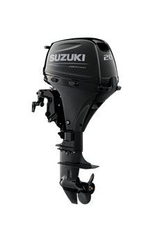 Suzuki DF20AT 20 PS Außenbordmotor mit Fernschaltung, Seitenansicht, schwarz