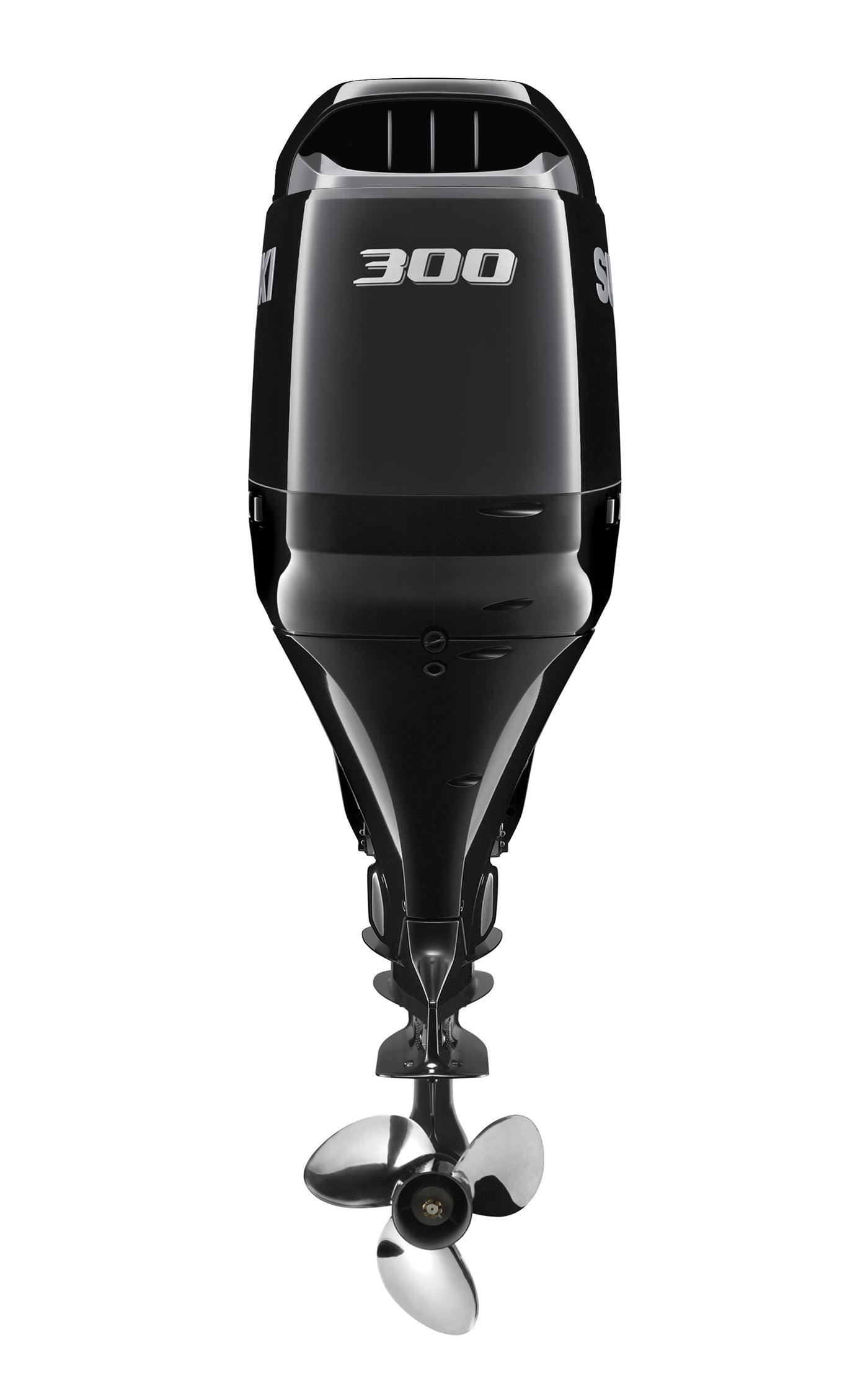 Suzuki DF300AP 300 PS Außenbordmotor, Rückansicht, schwarz