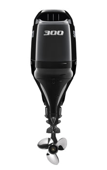Suzuki DF300AP 300 PS Außenbordmotor, Rückansicht, schwarz