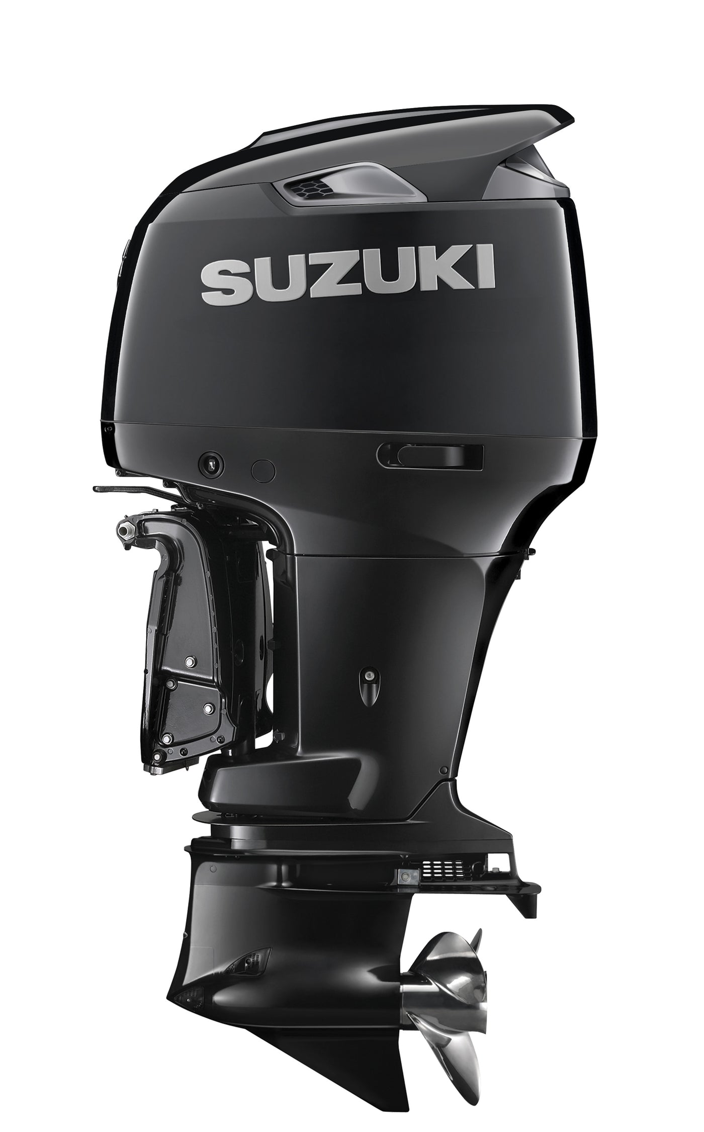 Suzuki DF300AP 300 PS Außenbordmotor, Seitenansicht, schwarz