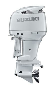 Suzuki DF300AP 300 PS V6-Außenborder, Seitenansicht, weiß