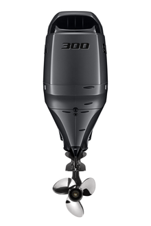 Suzuki DF300AP 300 PS Außenbordmotor Stealth Line, Rückansicht, schwarz matt