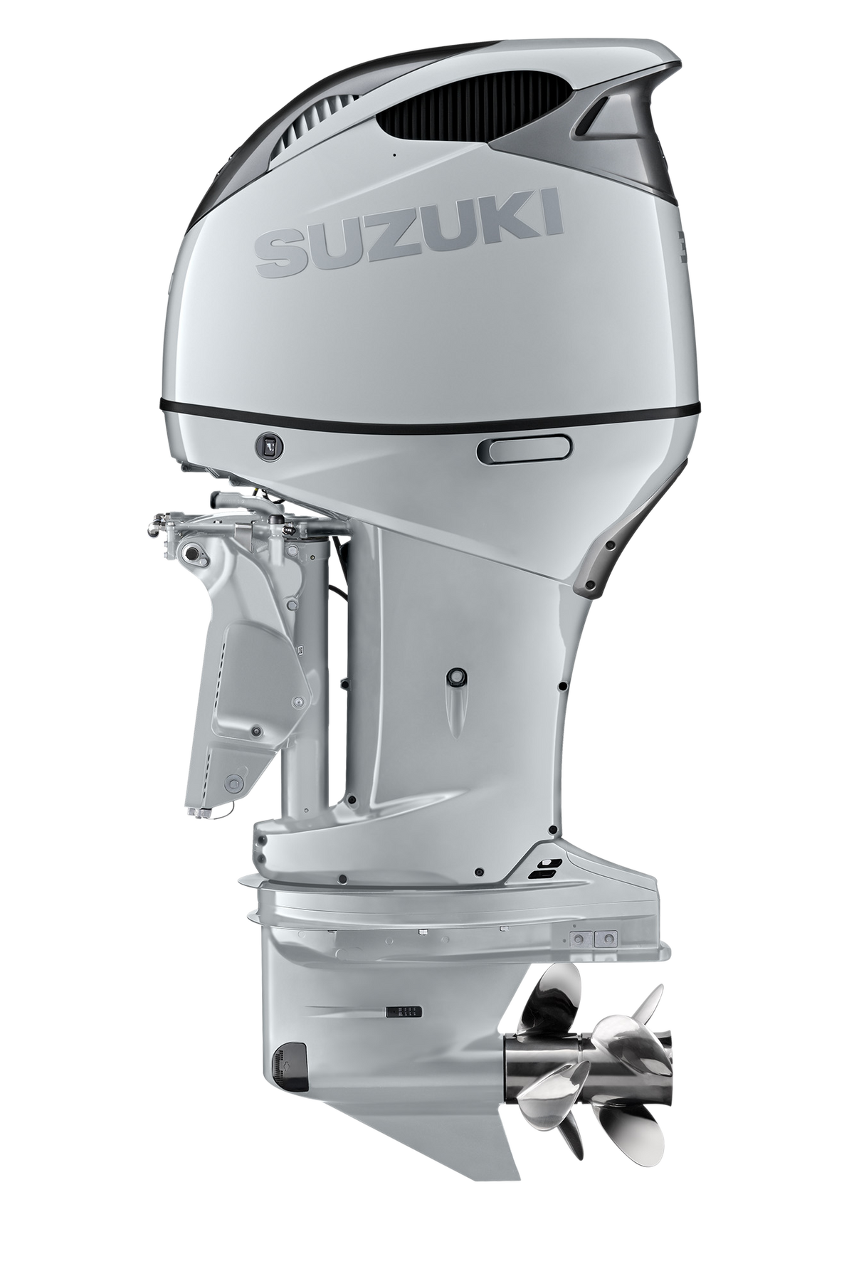 Suzuki DF300BMD 300 PS Außenbordmotor, Seitenansicht, weiß