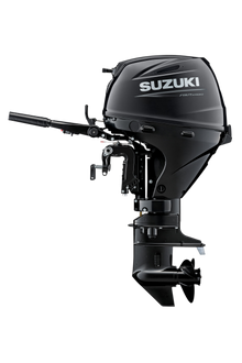 Suzuki DF30AT 30 PS Außenbordmotor mit Pinne, Seitenansicht, schwarz