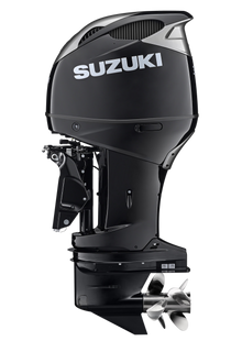 Suzuki DF350AMD 350 PS Außenbordmotor, Seitenansicht, schwarz
