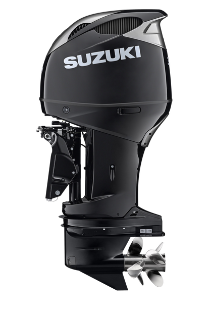 Suzuki DF350AMD 350 PS Außenbordmotor, Seitenansicht, schwarz
