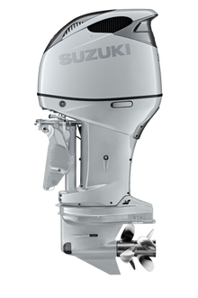 Suzuki DF350AMD 350 PS Außenbordmotor, Seitenansicht, weiß