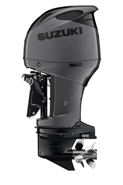Suzuki DF350AMD 350 PS Außenbordmotor Stealth Line, Seitenansicht, schwarz matt