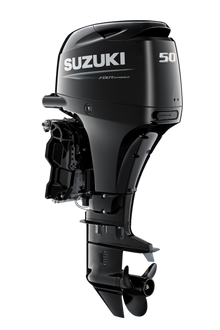 Suzuki DF50AT 50 PS Außenbordmotor, Diagonalansicht, schwarz