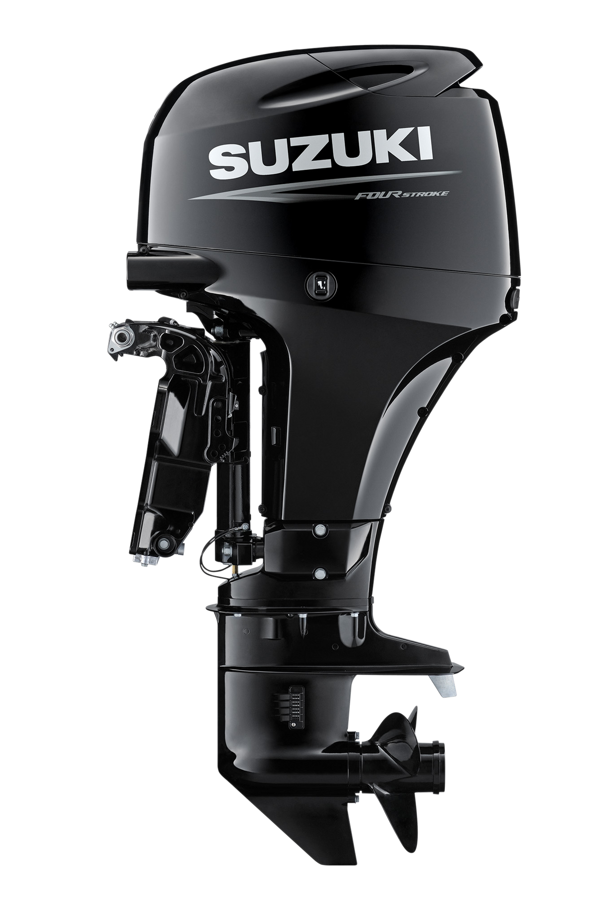 Suzuki DF50AT 50 PS Außenbordmotor, Seitenansicht, schwarz