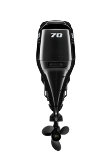 Suzuki DF70ATL 70 PS Außenbordmotor, Rückansicht, schwarz