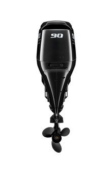 Suzuki DF90AT 90 PS Außenbordmotor, Rückansicht, schwarz